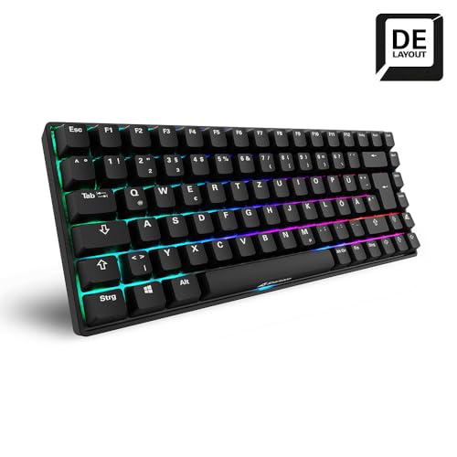 Sharkoon Skiller SGK50 S3 PBT Negro, RGB Gaming Keyboard, Gateron G Pro 3.0 Yellow, disposición 75%