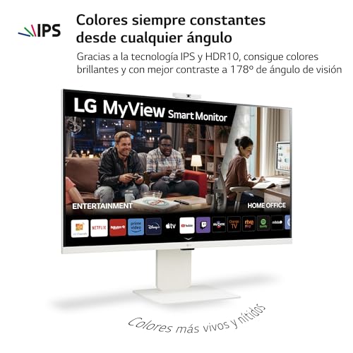 LG 32SR85U-W - MyView Smart Monitor, 32 Pulgadas, 3840 x 2160 (Ultra HD 4K), Panel IPS, webOS 23, ThinQ App, Web CAM, Blanco