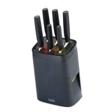 Joseph Joseph LockBlock, Bloque de Cuchillos con cierre automático y 6 cuchillos de acero inoxidable, negro