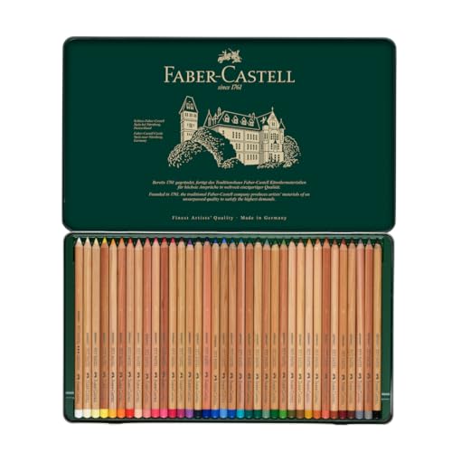 Faber-Castell 112136 - Estuche de metal con 36 ecolápices Pitt pastel, multicolor