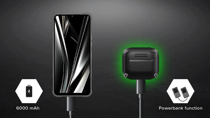 Hammer Blade Va 5G Smartphone ultrarresistente, IP69, 6000mAh, 6,56 Pulgadas, 8GB RAM incorporada, 128/1T GB, Android 14, cámara de 50mpx, Pantalla Gorilla Glass, NFC, Volte