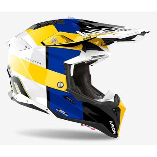 AIROH Aviator 3 Monarch Blue/Yellow Gloss XL