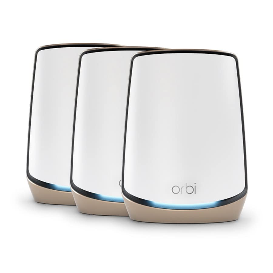 NETGEAR Orbi Sistema Mesh WiFi 6 RBK863S |AX6000 Tribanda Router y 2 Satélites Extensores |Cobertura de hasta 750 m2 y 100 dispositivos |Puerto Internet 10 Gig