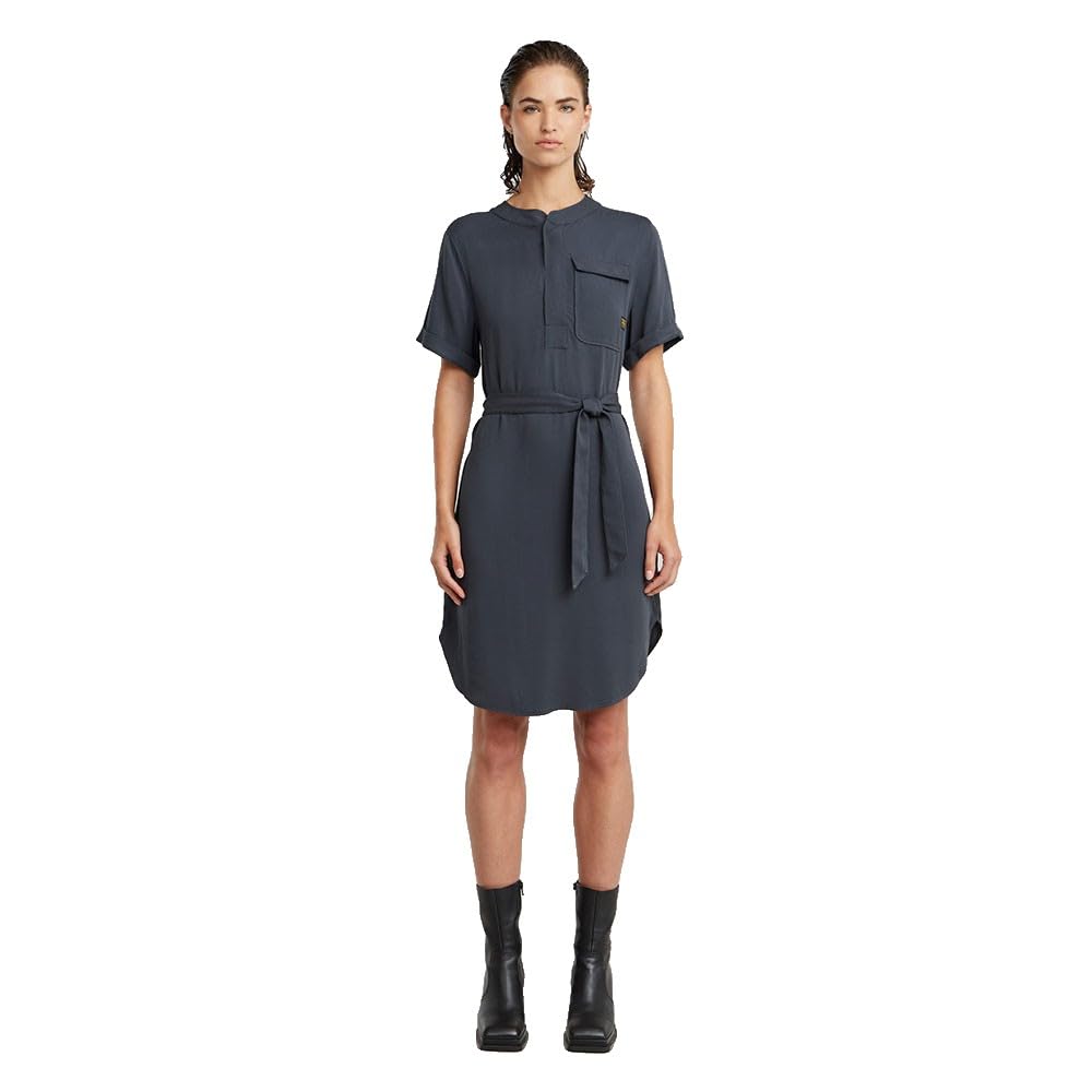 G-STAR Belted Dress SS Wmn Vestido Informal, Gris Petrol D26157-d573-860, XXS Mujeres
