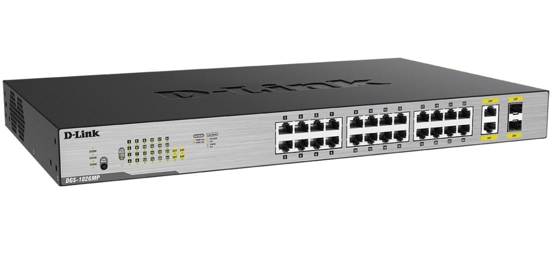 D-Link DGS-1026MP - Switch 24XGB PoE+ 2XSFP