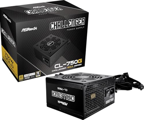 Fuente ALIMENTACION ASROCK PG-1000G,PSU,1000W,80 Plus Gold/A,135MM,Modular,PCI-E 5.1 (12+4pin) x1,PCI-E (6+2 Pin) x3,SATA (5 Pin) x9