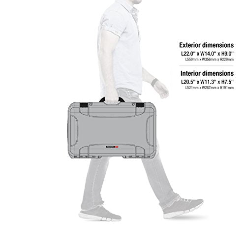 Nanuk 935 - Funda rígida Impermeable con Ruedas y Divisor Acolchado, Color Plateado