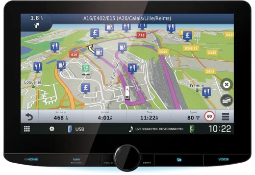 Sistema de navegación/Receptor Multimedia AV Digital con Wi-Fi Intergrado, Pantalla HD de 10,1 Pulgadas, Conexiones inalámbricas para Smartphones y Radio Digital Dab+ - KENWOOD DNR992RVS