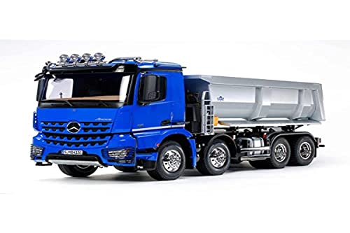 Tamiya-56366 Hoja Mercedes-Benz TAMIYA 56366 1:14 MB Arocs 4151 Tipper 8x4-kit para Montar, RC, Control Remoto, camión, Juguete de construcción, modelismo, Tinkering, Color Azul