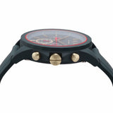 Armani Exchange Reloj Hombre, Movimiento cronógrafo, 47mm Caja de silicona azul con correa de silicona, AX1335