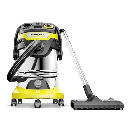 Karcher Wet/Dry Vacuum WD 6 HP V-30/8/35/T Aspiradora húmeda/Seca-Tanque de Acero Inoxidable de 30 L-1300 W (Enchufe portátil y función de soplado), Estándar