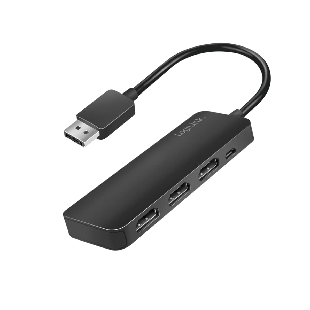 LogiLink Divisor 4K DisplayPort a HDMI, 1x DP a 3X HDMI, señal DisplayPort a 3 Dispositivos HDMI al Mismo Tiempo, Longitud del Cable: 17 cm