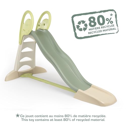Smoby Life - Tobogán XL de Doble Onda – Tobogán Grande con Conexión de Agua, 2,30 Metros de Largo, con Caño Deslizante, Refuerzo, Material Reciclado y Proteccion UV,a Partir de 3 Años (7600820304)