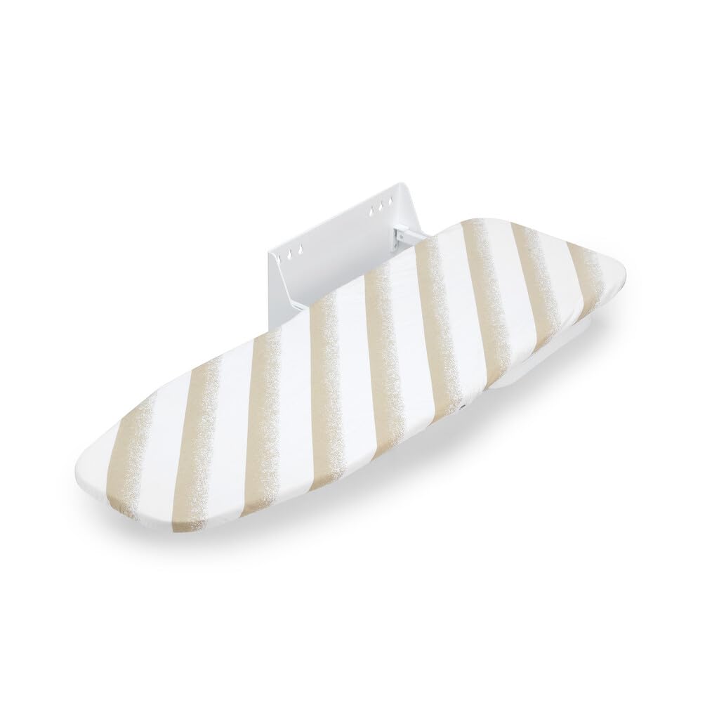 Tabla de Planchar - Tabla de Planchar Plegable a Pared, giratoria 180º, Fabricada en Acero y Madera, Color Blanco.