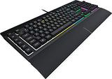 Corsair K55 RGB Pro Membrana Teclado para Juegos con Cable, IP42, Resistente al Polvo y a los derrames, 6 Teclas Macro con integración Elgato, Compatible con iCUE, QWERTY UK, PC, Mac, Xbox, Color