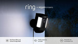 Ring cámara Pro con luces y enchufe (Spotlight Cam Pro Plug-In) | Cámara exterior con vídeo 2K, Ring Vision, detección de movimiento 3D (alternativa al CCTV) | 30 días de prueba gratuita de Ring Home