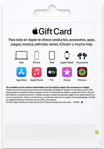 Apple Gift Card - App Store, iTunes, iPhone, iPad, AirPods, MacBook, accesorios y mucho más 100€ - para España - por post