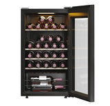 Haier Wine Bank 50 Series 3 HWS34GGH1 - Vinoteca 34 botellas, WIFI, Estantes de madera, Filtro Anti-UV, Filtro de carbón, Filtro de carbón, Display Digital, Iluminación LED, Silenciosa 37 dbA, Negra