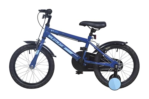 Wildtrak - Bicicleta 16 pulgadas para niños de 3 a 7 años con ruedines con ruedines - Azul