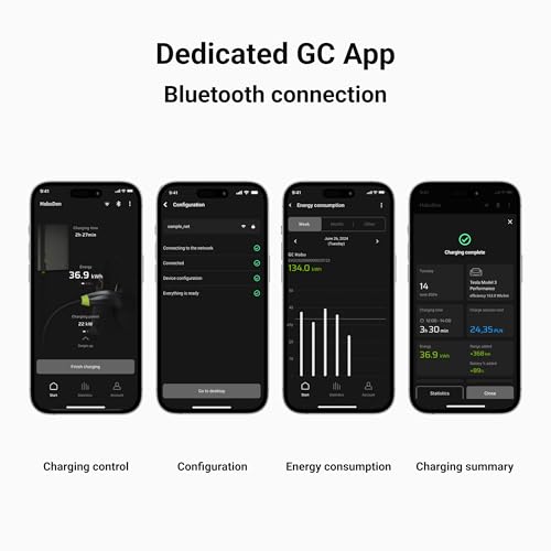 Green Cell GC HabuDen Wallbox 22 kW 32 A 5 m Type 2 Charging Cable Intelligent EV Charging Station with GC App Bluetooth WiFi Compatible with All Electric Cars Electric Car Home Charging with 22 kW /
