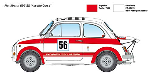 Italeri 4705S Fiat 4705-1:12 Abarth 695 SS/Assetto Corsa, maqueta, Modelo de construcción, sin barnizar