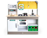 Hape Cocina Deluxe con Freidora – Cocina de Juguete con Fogones Electrónicos, Freidora y Accesorios para Niños de 3+