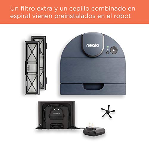 Neato Robotics D8 - Robot Aspirador Inteligente - Navegación láser - Batería de larga duración de 100 minutos - 700ml depósito de polvo - Auto Recarga - Ideal para suelos y alfombras