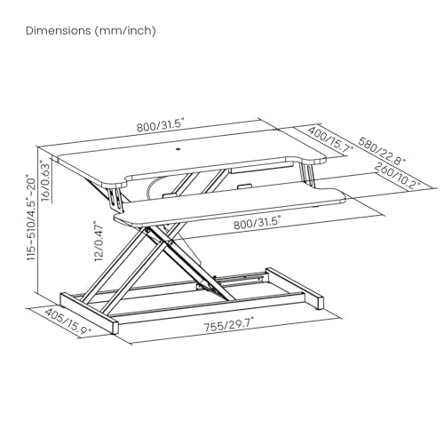 Value Extensión de Escritorio Regulable en Altura, 800 x 400 mm, Negro
