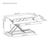 Value Extensión de Escritorio Regulable en Altura, 800 x 400 mm, Negro