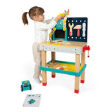 Janod - Mesa Grande Robot Brico'Kids - Juego de Bricolaje Infantil - 51 Accesorios + 3 Herramientas + 1 Robot - Juego de Imitación - Desarrolla la Motricidad Fina - A Partir de 36 Meses, J06457