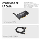Elgato 4K Pro, Tarjeta de Captura Interna: Traspaso de señal 8K60|4K60 HDR10 con una latencia ultrabaja en PS5|Pro, Xbox Series X|S, Nintendo Switch 2, OBS y más, Streaming, Compatible PC y Dual PC