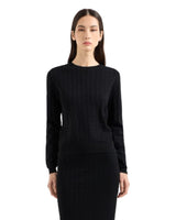 Armani Exchange Allover Monogram Logo Longsleeve Knit Top Suéter, Negro, M para Mujer