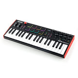 Akai Professional MPK Mini Plus - Teclado Controlador MIDI USB de 37 Mini Teclas con 8 Pads MPC, Secuenciador, MIDI/CV/Gate I/O, Software de Producción y Native Instruments Sound Package