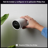 Philips Hue Secure - Cámara de Video Vigilancia Inteligente para Exteriores/Interiores, inalámbrica (Color Blanco), Full HD Video, fácil de Instalar, Control de Vigilancia y Luz con Solo una App
