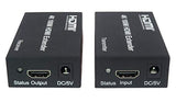 PremiumCord 4K Extensor HDMI a 100 m a Través de Cable de Conexión Cable Cat5e/Cat6, Carcasa Metálica, Estado LED, Compatible con Vídeo 4K UHD, Full HD 1080p 60Hz, HDCP, Negro