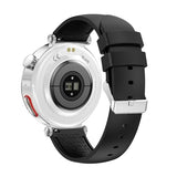 Knauermann Neo 2 (2025) - Plata Redondo - Reloj de Salud Smartwatch - ECG - Función HRV - Bluetooth BT - Apnea del Sueño - Presión Arterial - Banda de Silicona Negro, Durchmesser: 40mm; Dicke: 10,9mm