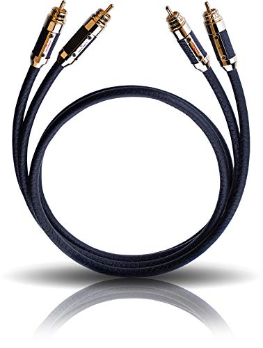 Oehlbach Set de Cables de Audio XXL Black Connection Master State of The Art RCA (Fabricado en Alemania, HPOCC, Audio analógico), 2 x 1,5 m, Color Negro