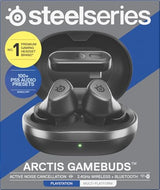 Steelseries Arctis GameBuds™ para Playstation - Auriculares inalámbricos para Juegos - 2,4 GHz + BT5.3 - Modo ANC/Transparencia - Resistencia al Agua IP55-40 Horas de autonomía - Carga inalámbrica
