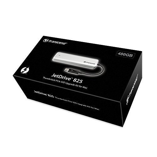 Transcend JetDrive 825 Disco Duro Interno SSD con Thunderbolt Externo para MacBook de 480GB, PCIe Gen3 x2