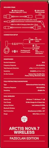 SteelSeries Arctis Nova 7 - Faze Clan Edition - Auriculares Gaming multiplataforma inalámbricos - Dual Wireless 2,4 GHz y Bluetooth - 38 h batería Carga rápida - PC, PS, Mac, móvil, Switch