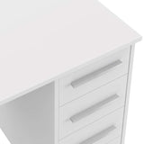 Amazon Basics Escritorio moderno para oficina en casa, escritorio para PC con 4 cajones, fácil montaje, 142 x 279 x 187 cm, color blanco