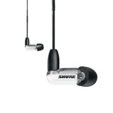 Shure Auriculares AONIC 3 con aislamiento de sonido con cable, sonido nítido, transductor único, ajuste intraural, cable desmontable, compatible con dispositivos Apple y Android - Color blanco