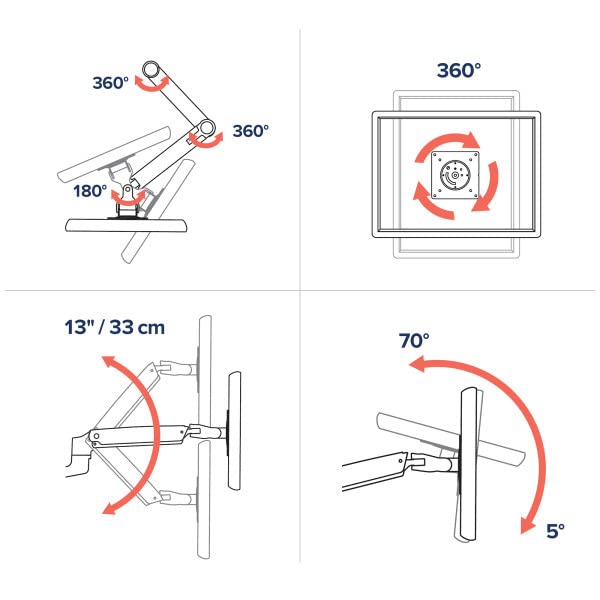 Ergotron LX Desk Monitor Arm Befestigungskit Alu (45-490-216) (45490216)