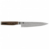 KAI Shun Premier Tim Mälzer Cuchillo japonés multiusos con hoja de 16,5 cm - Núcleo VG-MAX 61 HRC, 32 capas de Damasco pulido - Mango de madera de Pakka color marrón medio - Superficie martillada