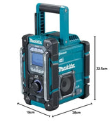 Makita DMR112 Battery Operated Construction Site Radio 7.2 V - 18 V with Dab+ and Bluetooth (Without Battery, Without Charger), Turquoise