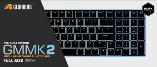 Glorious Gaming GMMK 2 Full Size (96%) - Teclado gaming mecánico, carcasa de aluminio, personalizable, keycaps dobles, switches Glorious Fox, RGB, distribuciones QWERTY español - Negro