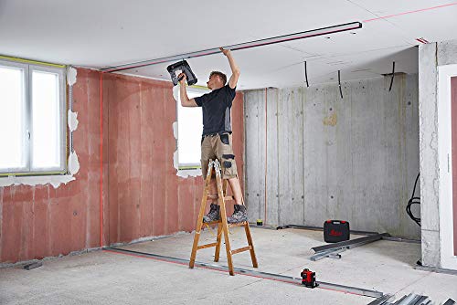 Leica Lino L6R: Nivel láser de línea de 3x360 grados con batería Li-Ion, cargador, adaptador magnético innovador y soporte para pared en una carcasa (láser rojo, alcance de trabajo: 25 m)