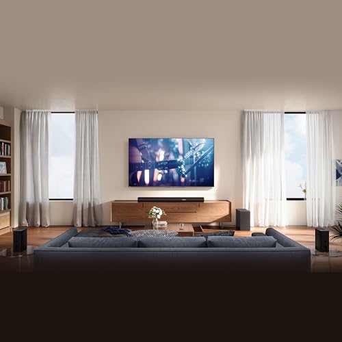 Hisense AX5100Q - Barra de Sonido 5.1, 580W, 8 Altavoces, Subwoofer y Altavoces Traseros Semi-Inalámbricos, Dolby Atmos, Hi-Concerto, HDMI eARC, Bluetooth 5.3, Ez Play