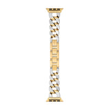 Michael Kors Correa de acero inoxidable o acetato para mujer, compatible con Apple Watch de 38 mm/40 mm/41 mm, Oro y plata