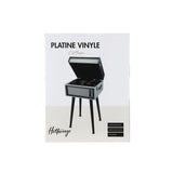 Platino de Vinilo Halterrego con 4 Patas de Madera extraíbles y HP integradas, RMS 2 x 5 W, RCA out, Aux in y Toma de Auriculares, BT in/out, lec y enrg USB, Gris